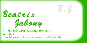 beatrix gabony business card